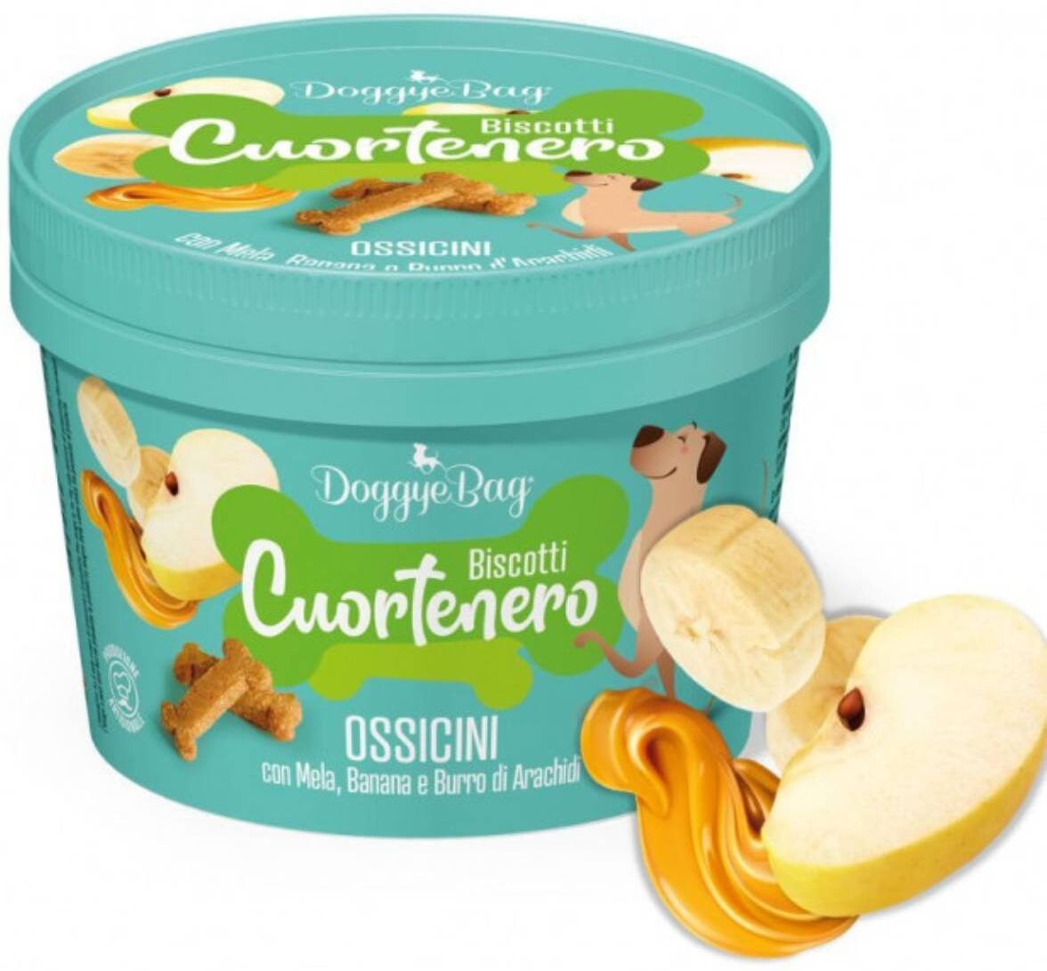Doggye Bag DoggyeBag® Biscotti Cuortenero Ossicini Mela Banana e Burro d'Arachidi per Cani 150 g