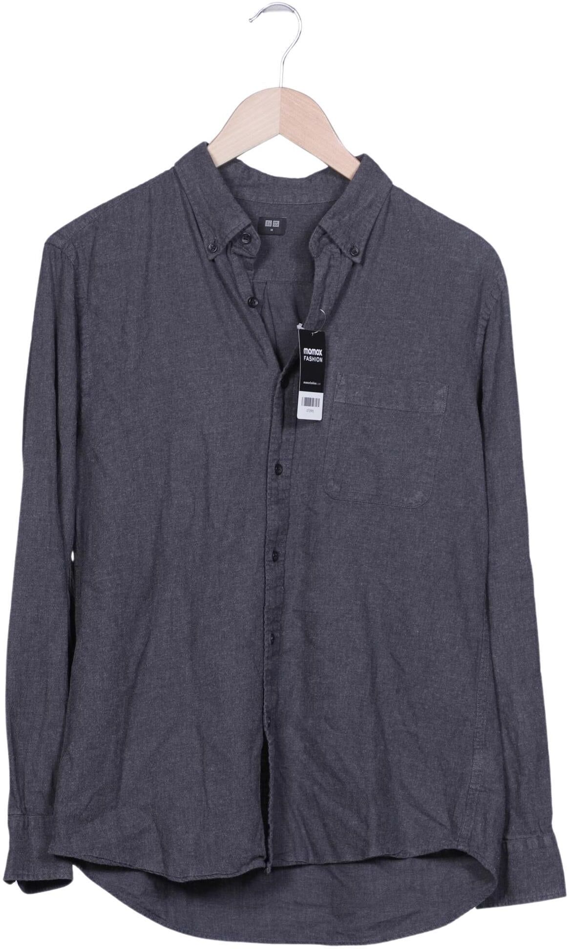 uniqlo Herren Hemd, Grau, Gr. M, Baumwolle - Second Hand
