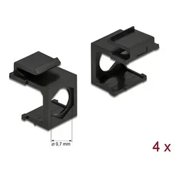 DELOCK Keystone Abdeckung (VPE4) schwarz mit 9,7 mm Durchführung