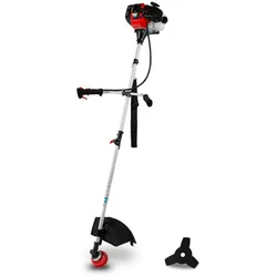 EBERTH 2in1 Motorsense & Rasentrimmer Benzin, 3PS, 52cc, 2-Takt, Tragegurt, Tippautomatik, Dickichtmesser, Seilzugstart