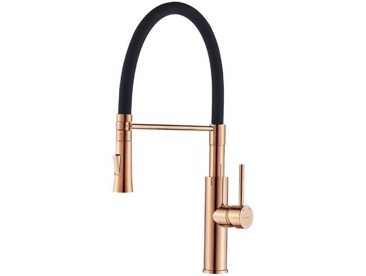 KOLMAN Küchenarmatur Wasserhahn SHIRE Küchenmischer für Küche in Schwarz-Roségold