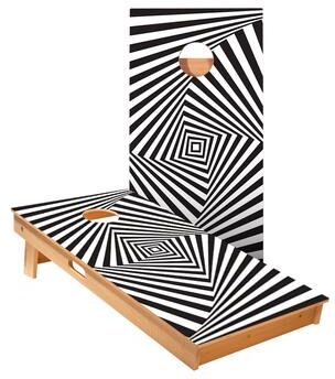 Skip's Garage Cube Optical Illusion Cornhole Boards