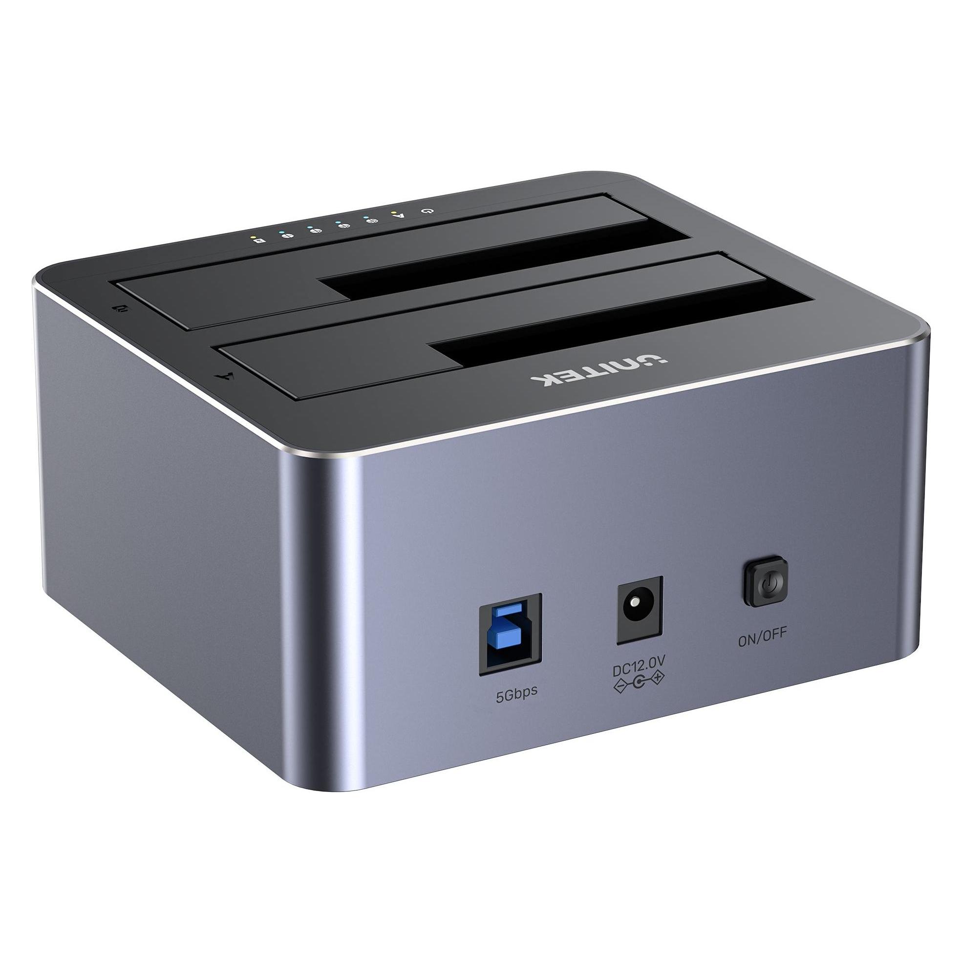 Unitek Y-3026GY01-EU Disk Clone Station 2 x SATA 2 5 /3 5 USB 5Gbps (Y-3026GY01-EU)