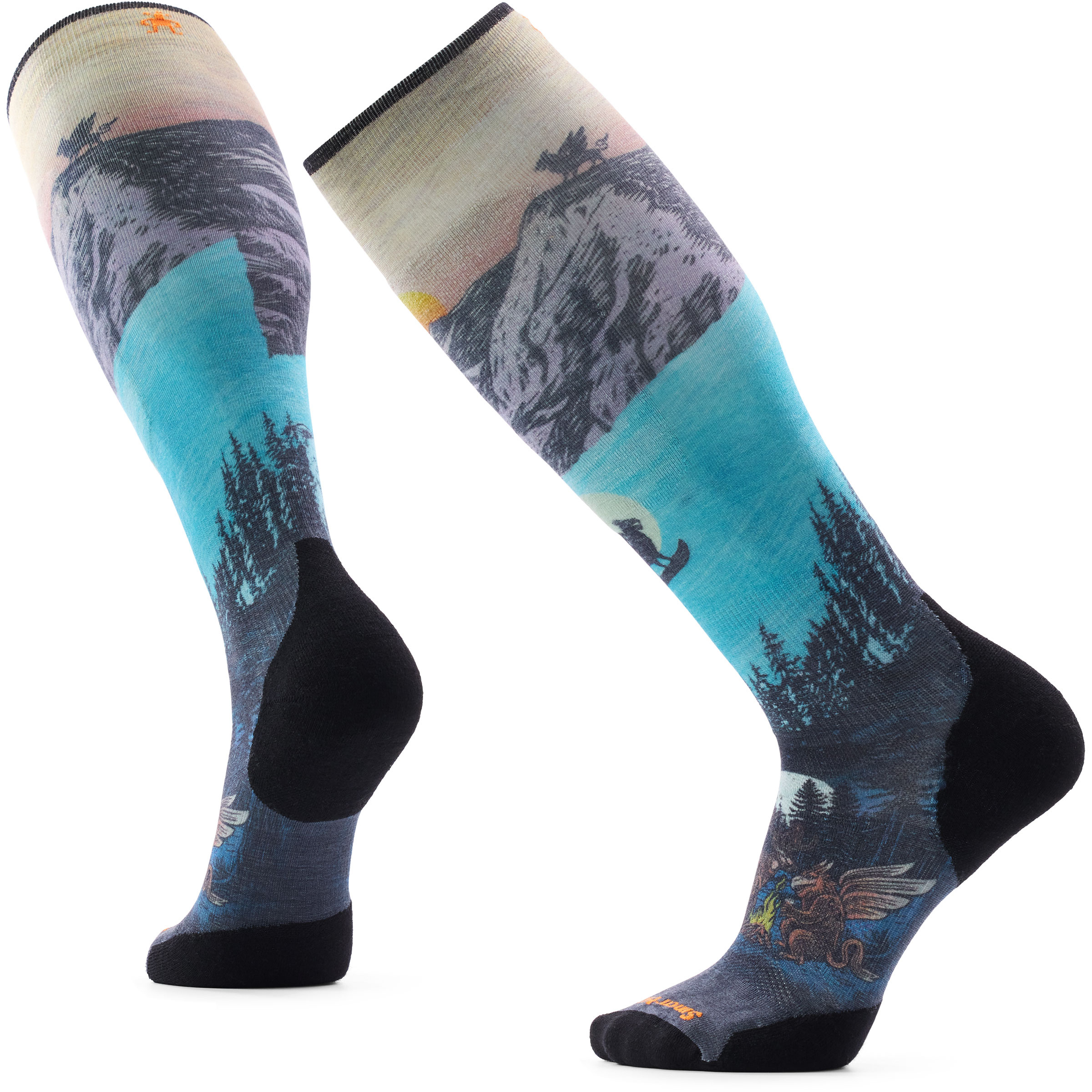 Smartwool Ski Targeted Cushion Winter Phase Print Herren Skisocken blau Größe 42 Skifahren Widerstandsfähig Merinowolle