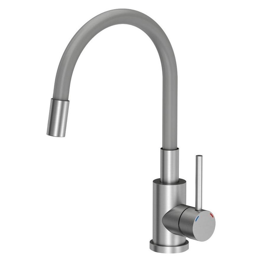 Steiner Küchenarmatur mit ausziehbarem Schlauch Quadron Maggie 3323503GR, grau (3323503GR)