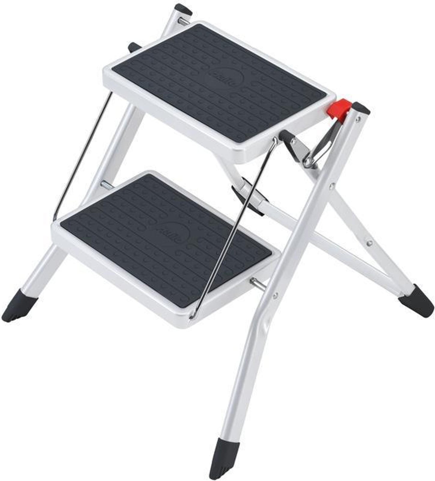 Hailo Mini-klapladder met 2 treden, staal, wit