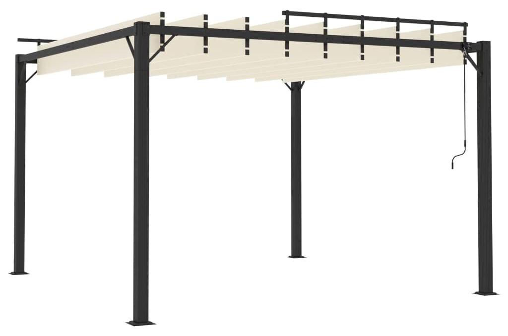 Verstellbares Lamellendach für Pergola - 3 x 3 Meter - Aluminiumrahmen - Creme-Farbe