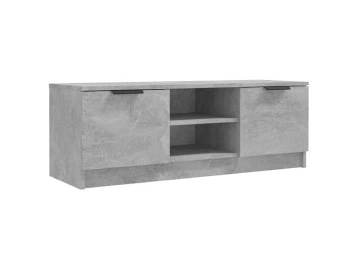 hliofuir TV-Schrank Betongrau 102x35x36,5 cm Fernsehtisch Holzwerkstoff Modernes Lowboard fürs Wohnzimmer mit 4 Fächern bietet strukturierte Ordnung für Geräte und stilvolle Deko-Präsentation.
