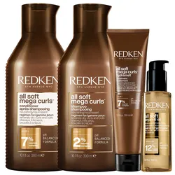 850ml Redken all soft mega curls Set (Shampoo 300ml + Conditioner 300ml + Treatment 150ml + Oil 100ml)