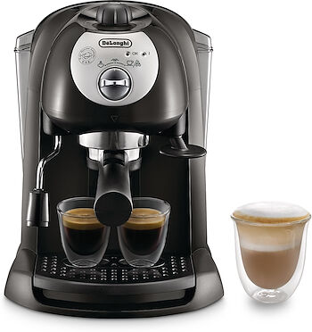 DeLonghi EC201CD MACCHINA CAFFE' ESPRESSO POLVERE CIALDE NERA-SILVER