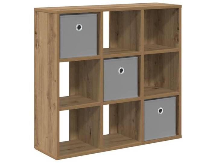 KPOTUERTU Sideboard Artisan-Eiche 73,5 x 24 x 69,5 cm Holzwerkstoff Versenkte Griffe, flexible Regale, Wohnzimmer, Bücher, Deko, Innenbereich, klare Linien