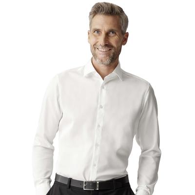 Businesshemd VENTI "VENTI Businesshemd Langarm uni", Herren, Gr. 39, Normalgrößen, weiß, 100% Baumwolle, unifarben, schmal, Hemden