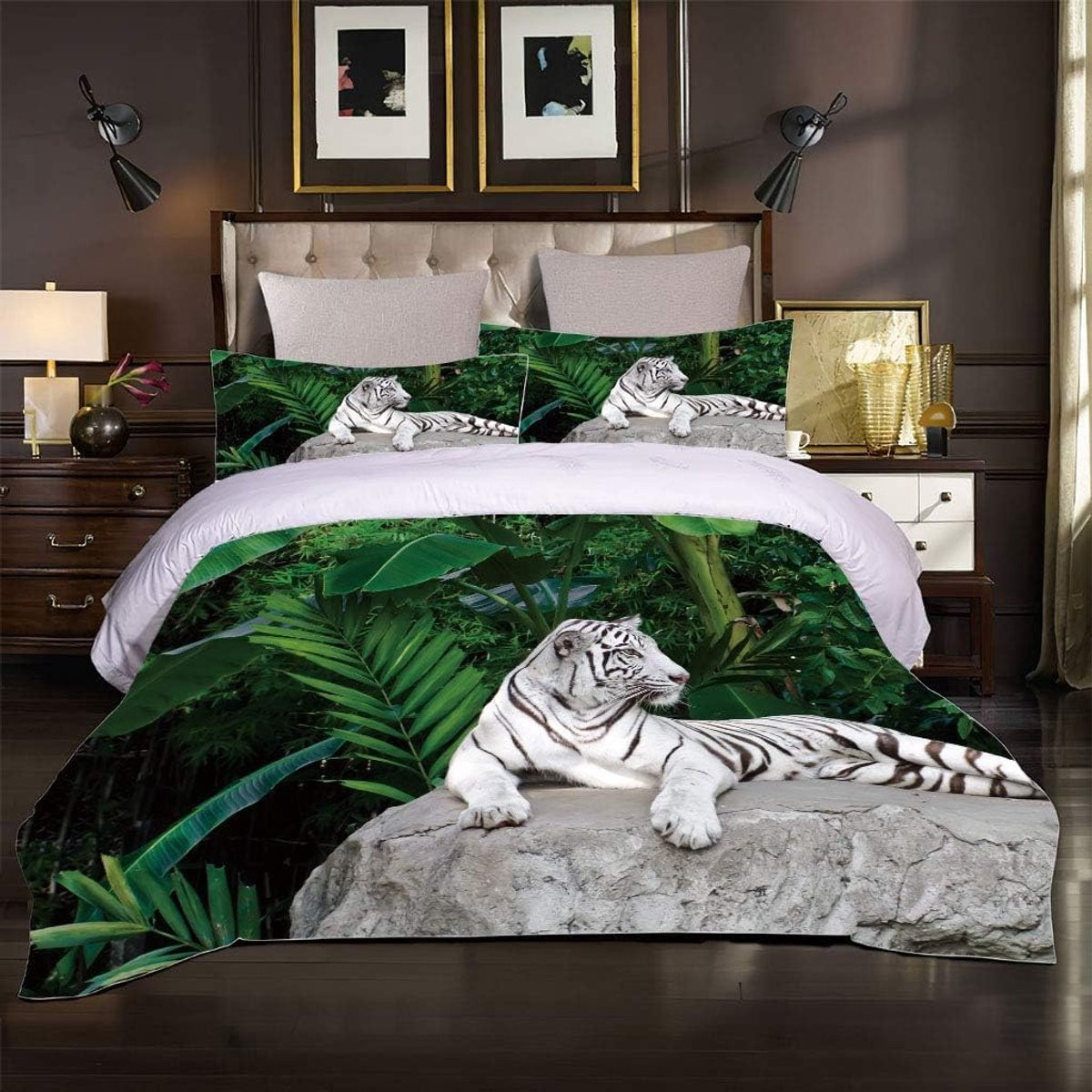 Dekbedovertrek Set met Jungle Thema en 3D Dierenprint voor de Kinderkamer - 120 x 150 cm