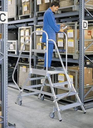 Günzburger Steigtechnik MUNK 50206 Aluminium Podestleiter Arbeitshöhe (max.): 3.5m Silber 44kg