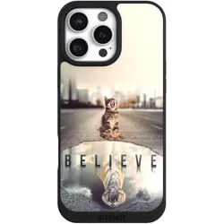 Nivocase Handyhülle für Apple iPhone 16 Pro Max Hülle NIVOpure Case Schwarz Motivation Tiere Tiger (Apple iPhone 16 Pro Max), Smartphone Hülle, Schwarz