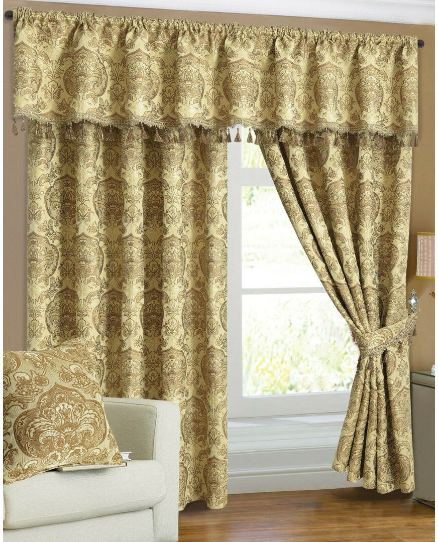 Astoria Grand Hefley Curtain Gold 168 W x 183 D cm