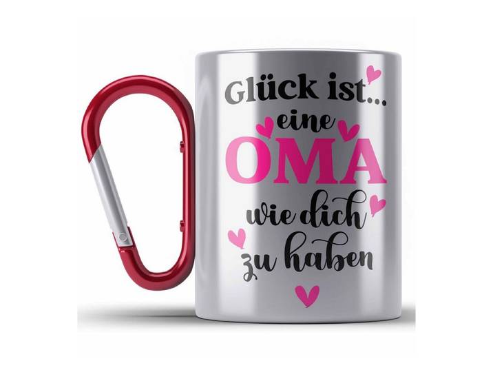 Trendation Thermotasse Oma Edelstahl Tasse mit Spruch Geschenk von Enkel für Beste Oma Mutter
