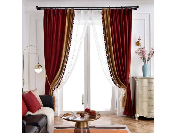 Rideaux occultants en velours vert paon, Style américain léger et luxueux, pour salon, chambre à coucher, décoration de traitement personnalisée