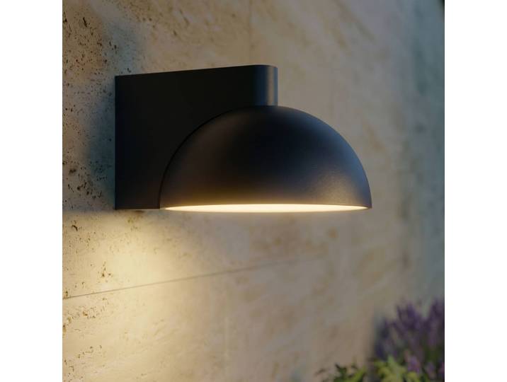 Außenwandleuchte Velira Lucande, schwarz, Metall, Modern