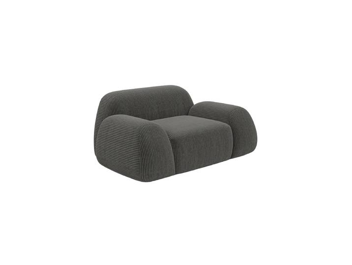 Design Loungesessel „Lumera“, Cordsamt Cordsamt Dunkelgrau BLOOMINGLOFT Collection