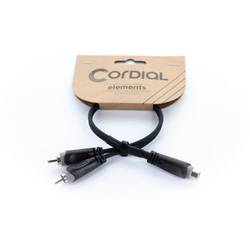 Cordial 14888 Klinke / Cinch Audio Y-Adapter [1x Cinch-Buchse - 2x Cinch-Stecker] 0.30 m Schwarz PVC-Mantel, Zwillingsleitung