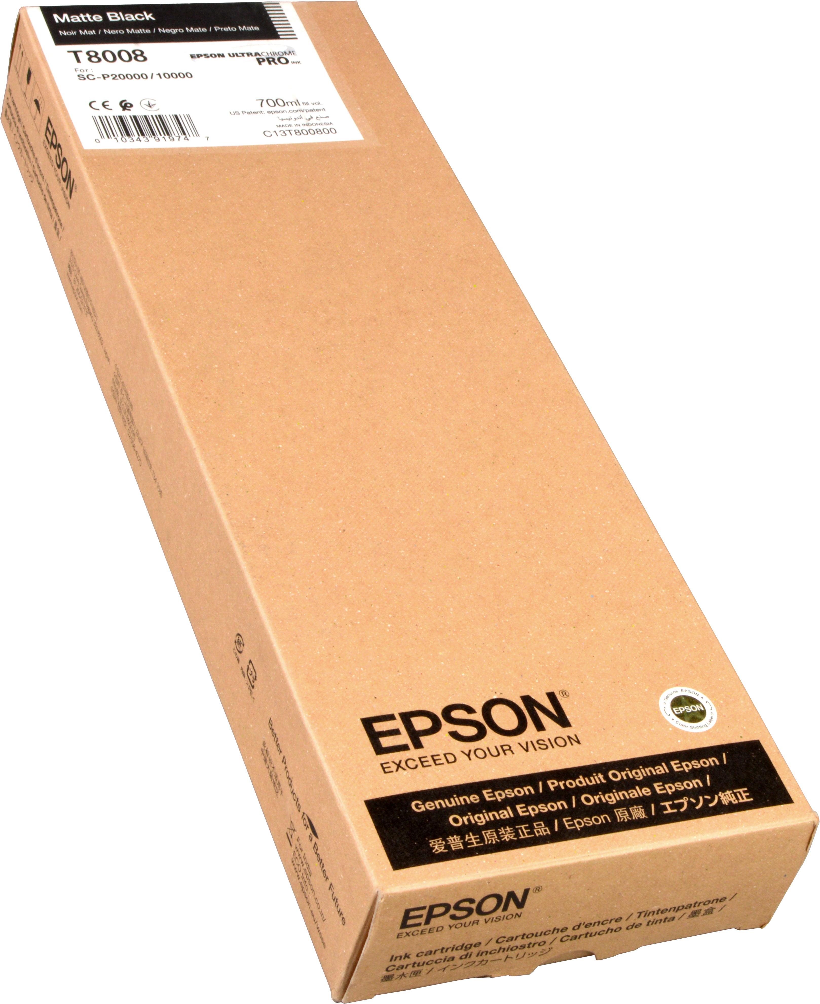 Epson Singlepack Matte Black T800800 UltraChrome PRO 700ml, Schwarz, Tinte auf Pigmentbasis, 700 ml, 1 Stück(e), Einzelpackung
