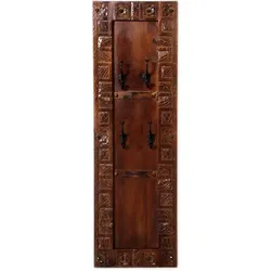 Wandgarderobe aus Teak Massivholz Antik Finish