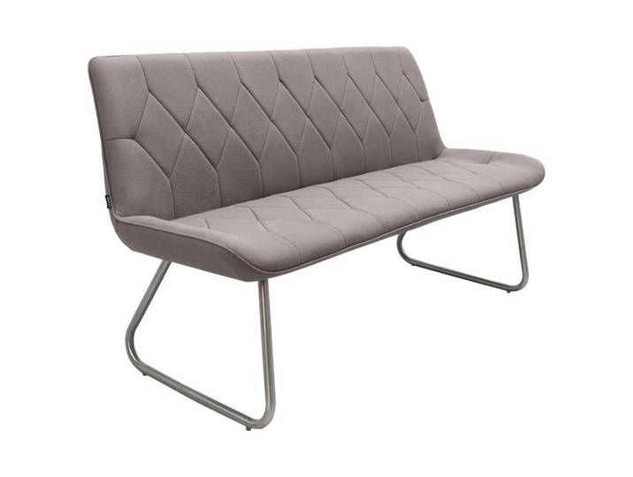 Novel Sitzbank, Grau, Edelstahl, Metall, 3-Sitzer, 155x87x65 cm, Esszimmer, Bänke, Sitzbänke