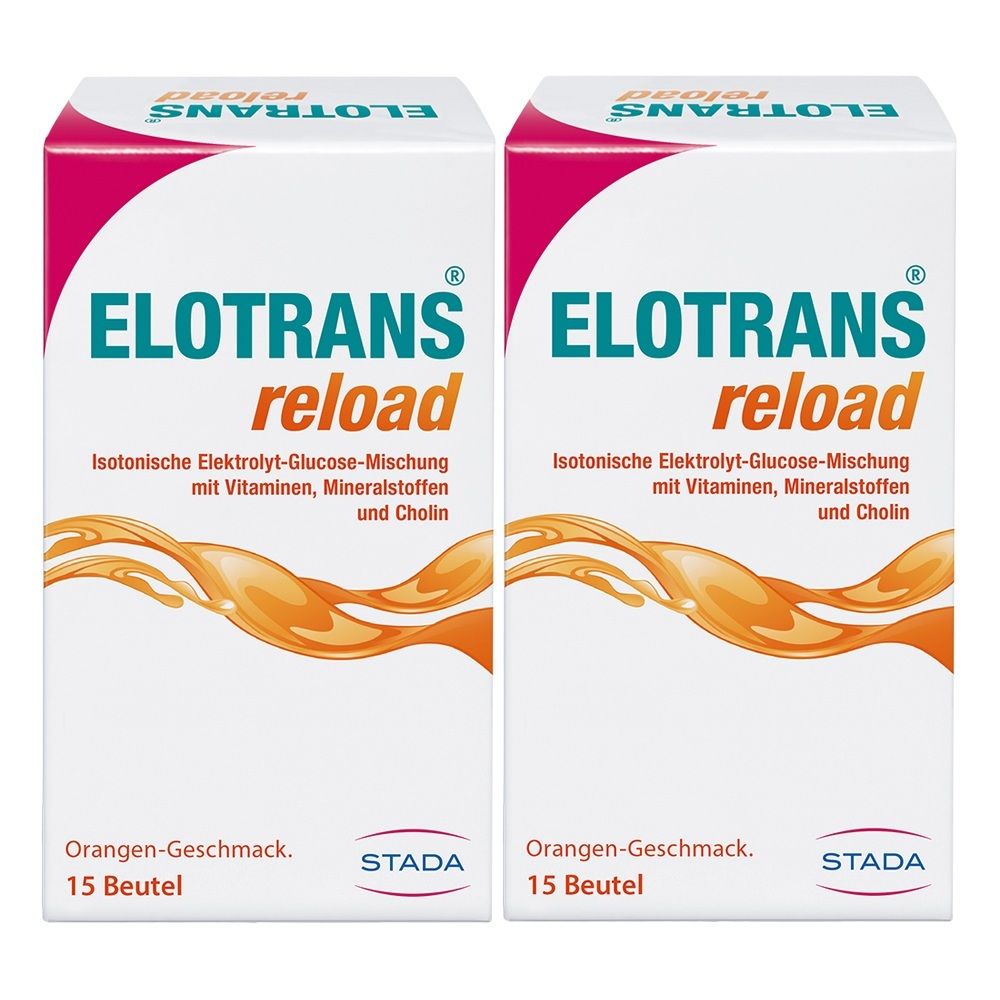Elotrans reload Elektrolyt-Pulver mit Vitaminen Doppelpack 2x15x7,57 g Beutel