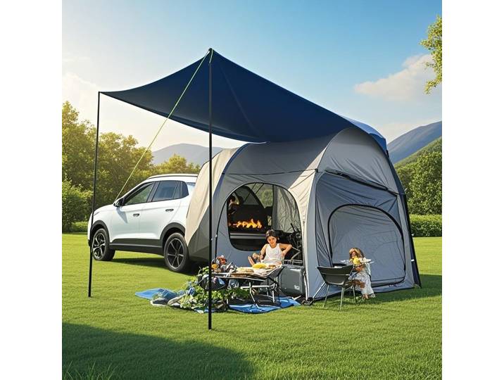 Tente de hayon de voiture pour 4 personnes, tente de hayon étanche, tente de hayon Compatible multi-voitures, tente de voiture étanche pour 4 personnes