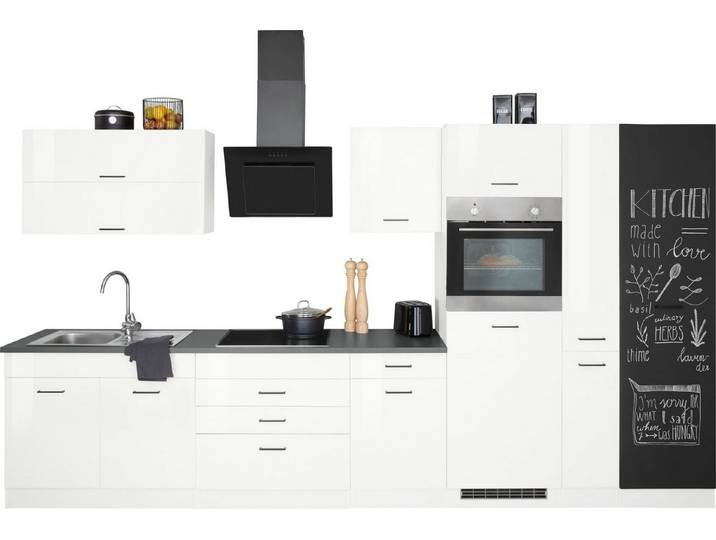 KOCHSTATION Küchenzeile KS-Trier, mit E-Geräten, Breite 370 cm