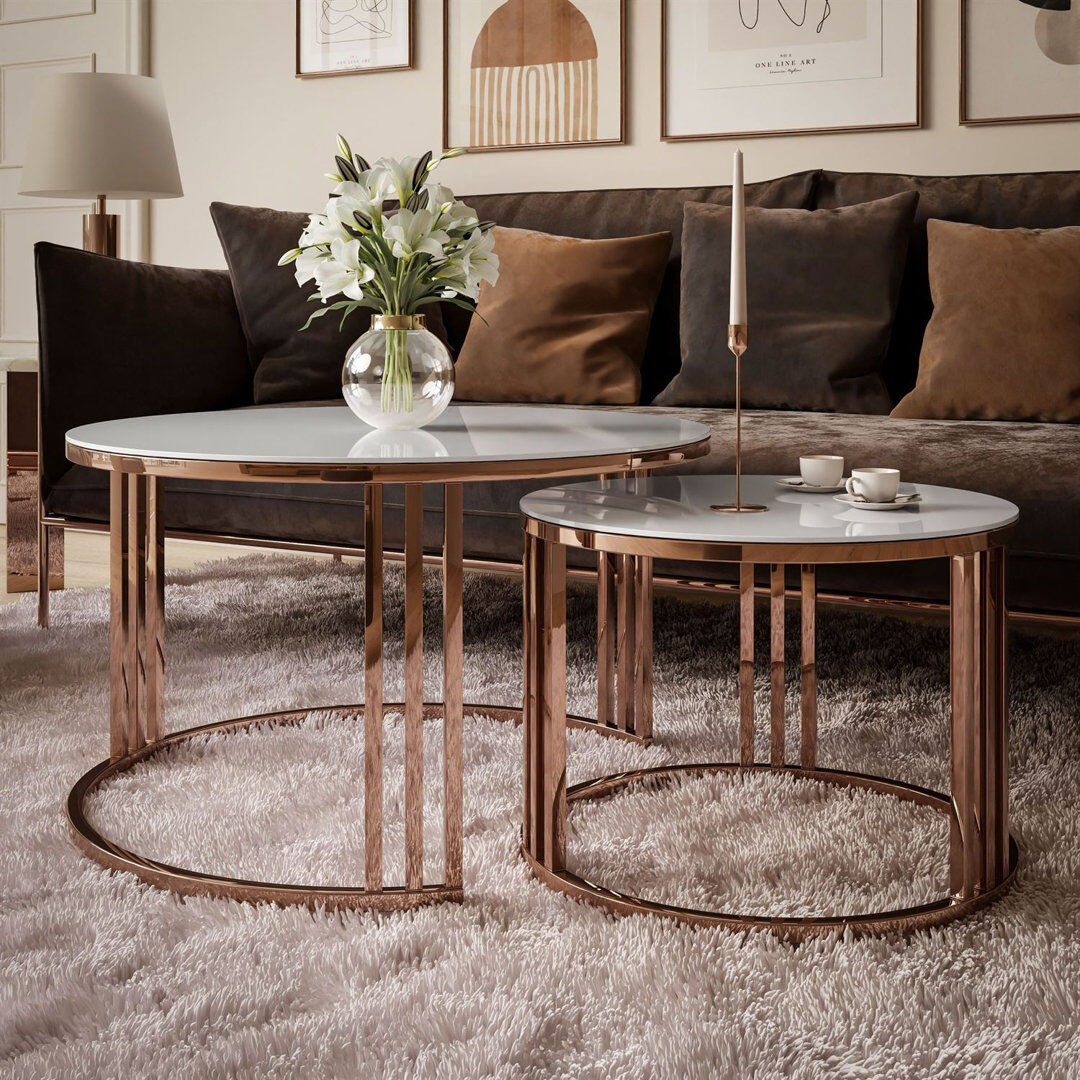 Canora Grey Coffee Table white 48cm H X 70cm W X 70cm D
