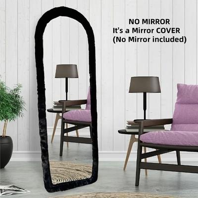 Uplift Picks Plush Full Length Mirror Cover Stretchy Non Slip Bedroom Decor black