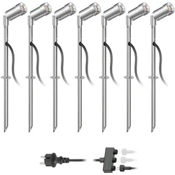 ledscom.de LED Gartenstrahler Spico mit Erdspieß für außen IP44 je 105lm warm-weiß 7er Set