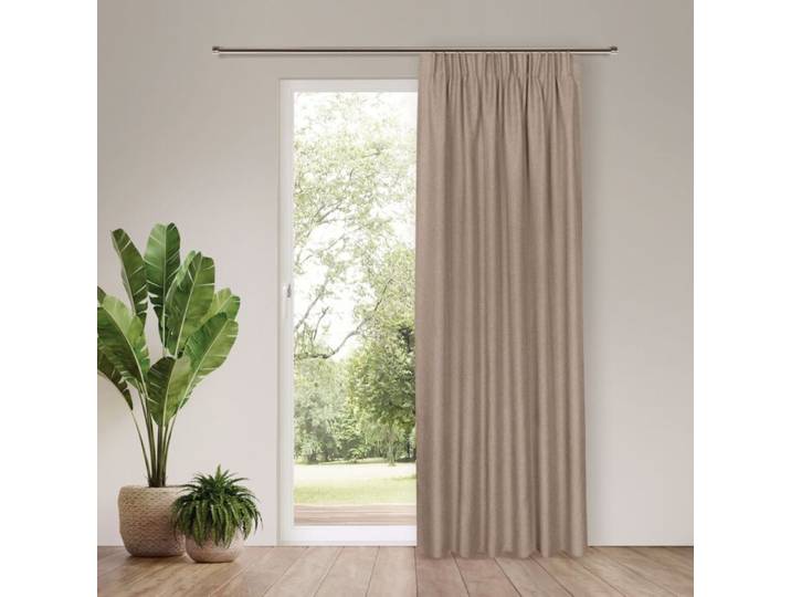 Fertigvorhang mit Gardinenband, blickdicht, 140x245 cm
