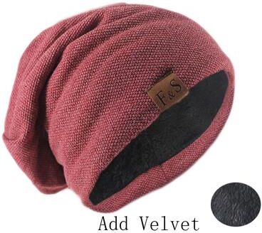 Multicon Wholesale Hub Spring Casual Soft Turban Hats, Fashion Bonnet Hat For Men And Women, Autumn Knitted Skullies Beanies Hip Hop Beanie add Velvet Red