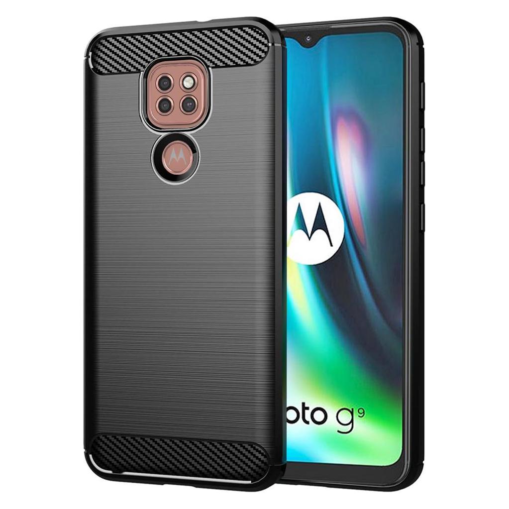 Techsuit - Carbon Silicone - Motorola Moto E7 Plus / Moto G9 Play - Black (Motorola Moto E7 Plus, Motorola Moto G9 Play) (56336971)