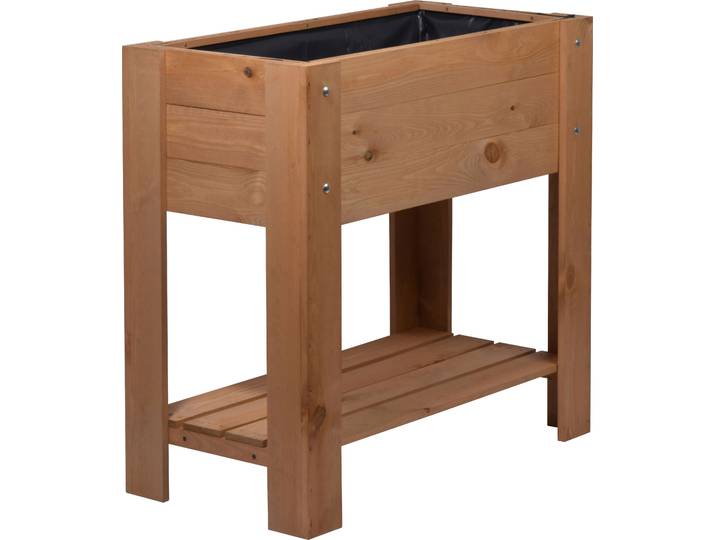 Hochbeet DOBAR Urban , braun, B:40cm H:78,4cm T:80,3cm, Holzwerkstoff, Pflanzgefäße, Hochbeet, FSC-zertifiziertes Kiefernholz, wetterfest lasiert, inkl. Pflanzfolie