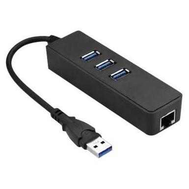 MicroConnect USB3.0 HUB w. Gigabit Ethernet (USB-A, 4 Ports) (MC-USB3.0HUBWETH)