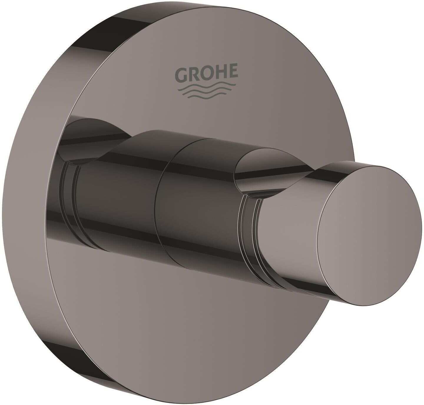 Türhaken GROHE "Essentials Hard", silber (hard graphite), Metall, Haken, Türhaken hard graphite Einheitsgröße