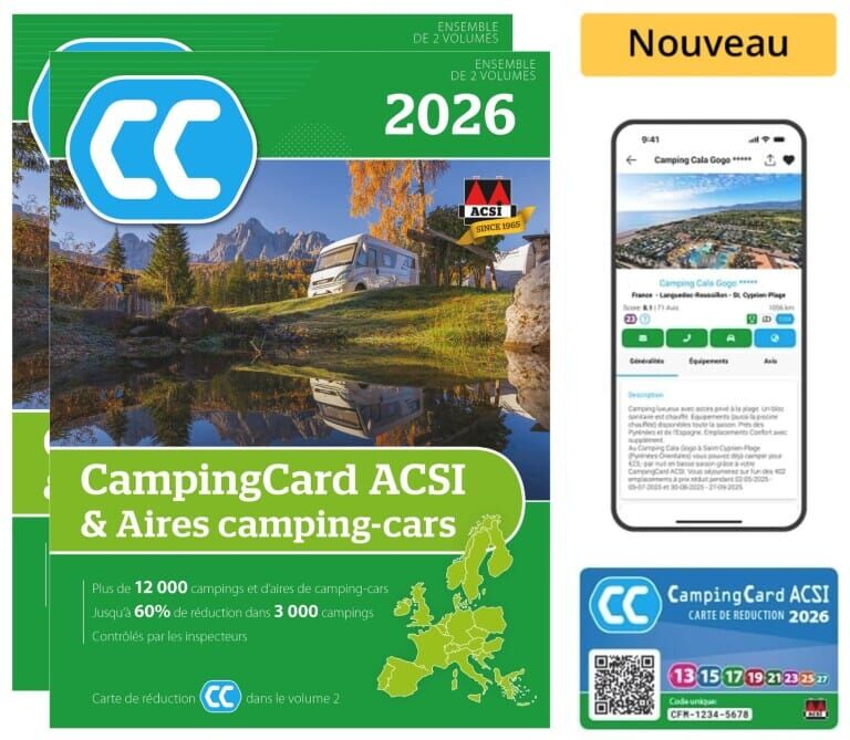 CampingCard ACSI - Carte de réductions & Aires camping-cars Europe 2026