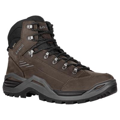 Wanderschuh LOWA "RENEGADE EVO GORE-TEX MID", Herren, Gr. 46, schwarz (dunkelbraun, schwarz), Leder, Schuhe Wanderschuh, wasserdicht, winddicht,atmungsaktiv dank GORE-TEX Membrane