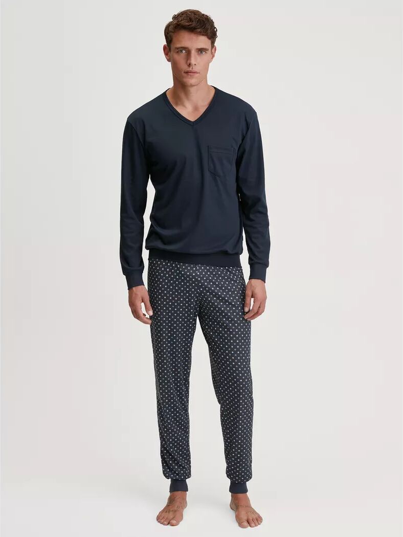 Calida - Pyjama-Set, langarm, für Herren, Saphirblau, Größe M