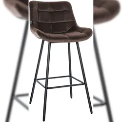 Proregal CHEFGASTRO Barhocker GOLDEN GATE Samt HxBxT 104x49x56cm Braun Barstuhl