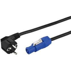 Monacor AAC-115P Strom Anschlusskabel [1x Schutzkontakt-Stecker - 1x PowerCon-Stecker] 2 m Schwarz