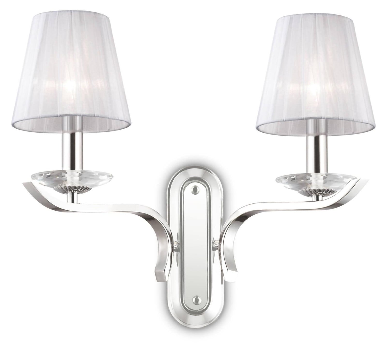 Ideal Lux PEGASO AP2 Wandlamp, Chroom en Wit, 2 x E14, IP20
