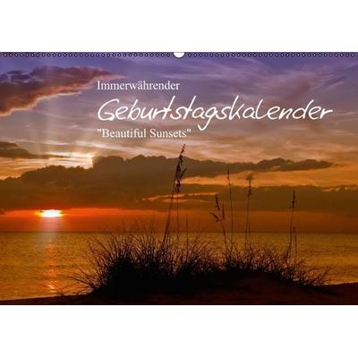 Immerwährender Geburtstagskalender – Beautiful Sunsets (Wandkalender immerwährend DIN A2 quer)