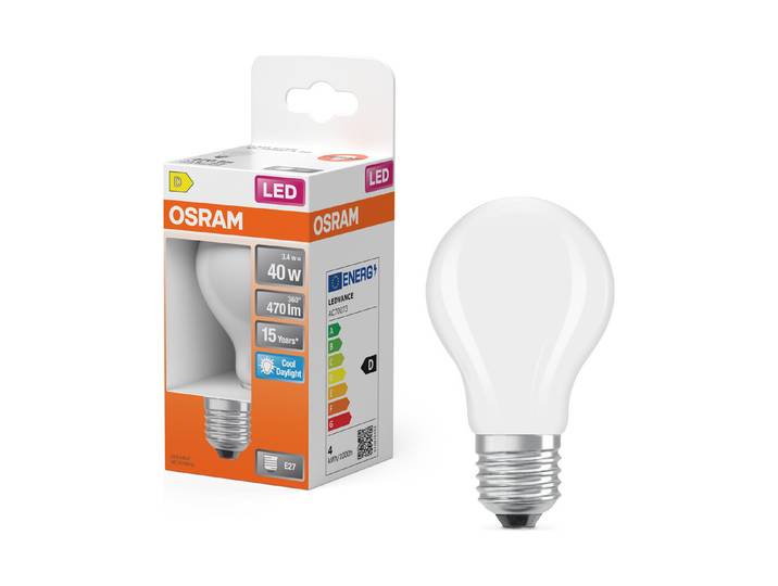 LED Birne A40 3,4W 865 matt E27 kw