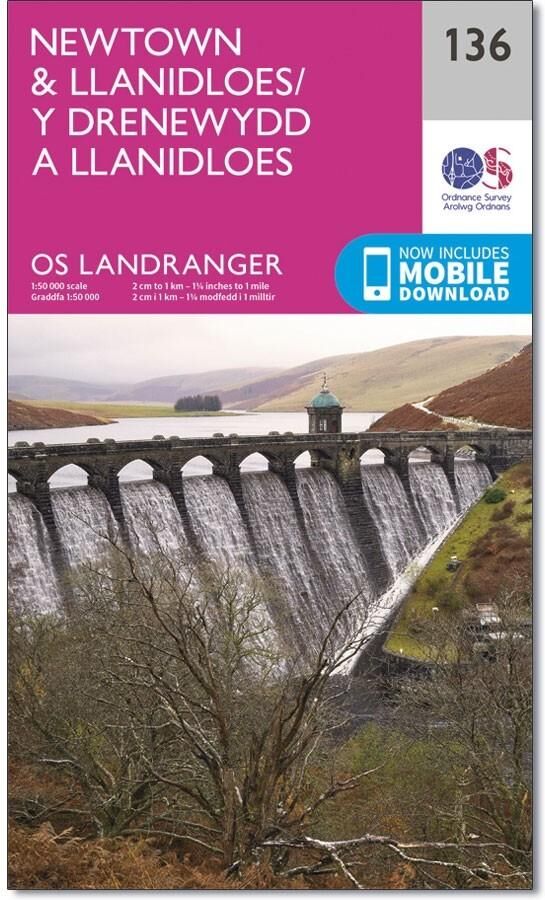 Carte topographique n° 136 - Newtown /Lllanidloes (Grande Bretagne)   Ordnance Survey - Landranger - Papier