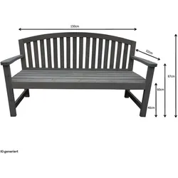 HTI-Living, Gartenbank, Gartenbank Anthrazit Heidi